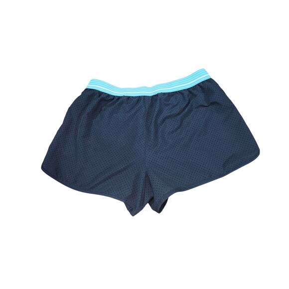 Under Armour Heat Gear Fitted Black Blue Athletic Gym Shorts M Elastic Waist - Picture 6 of 8